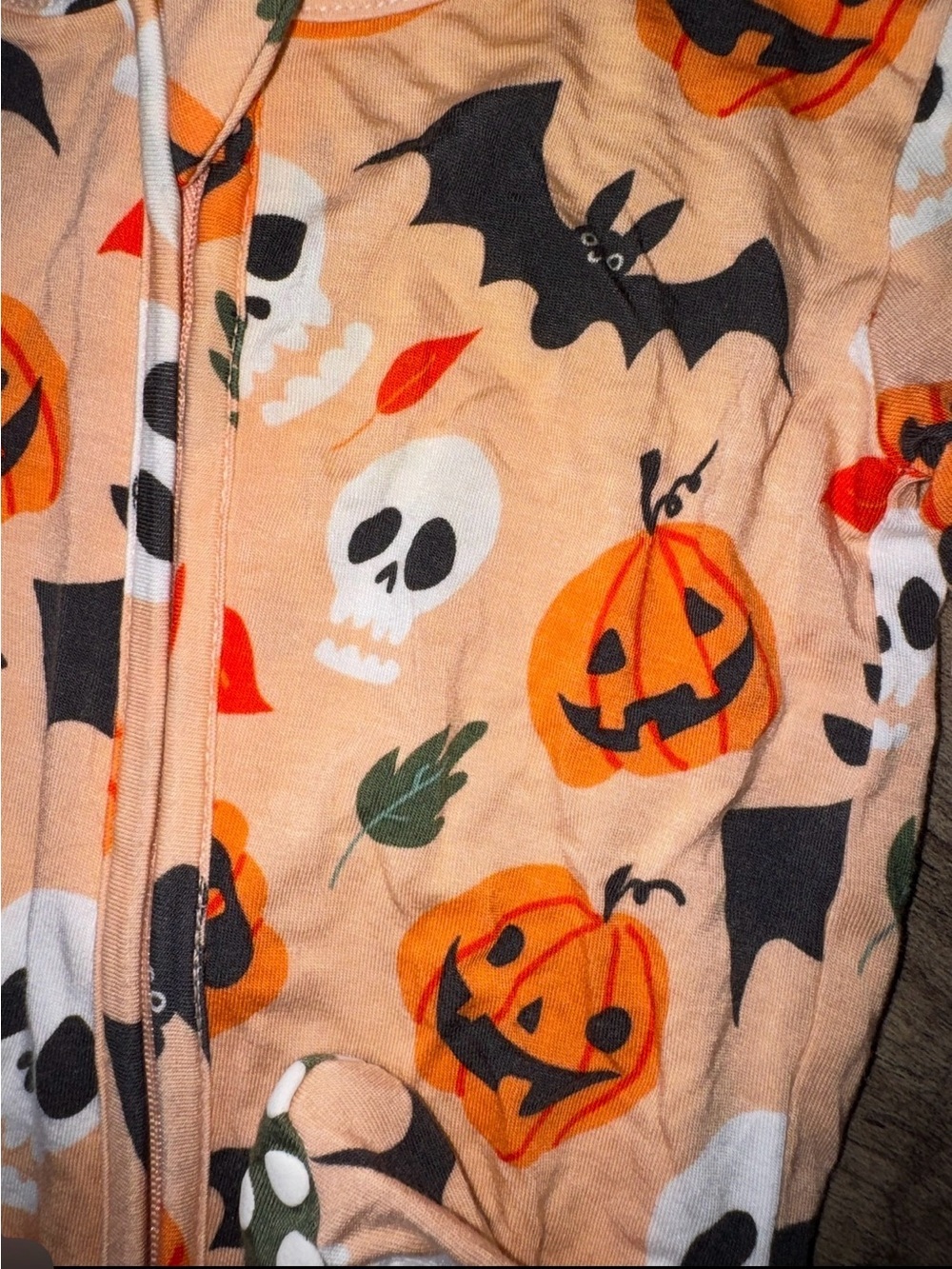Little Bum Bums OG Halloween Pumpkins Bats Bamboo Footie 6-9M Retired Rebrand - Picture 4 of 9